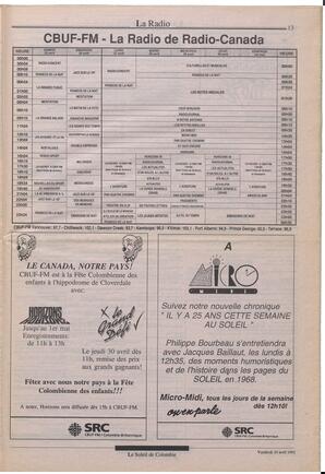 Le Soleil de Colombie, April 24, 1992, page 13