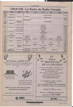 Le Soleil de Colombie, April 17, 1992, page 9