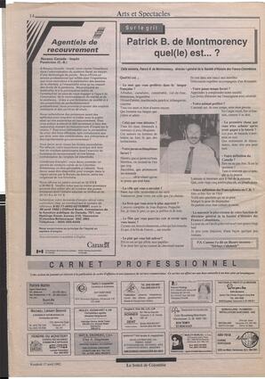 Le Soleil de Colombie, April 17, 1992, page 14