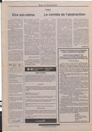 Le Soleil de Colombie, April 17, 1992, page 12