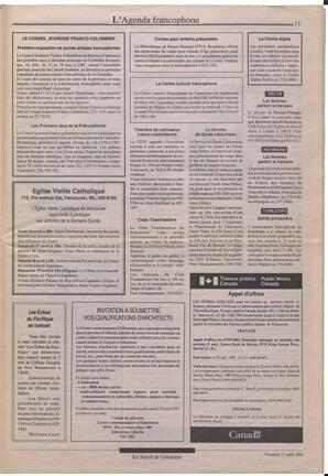 Le Soleil de Colombie, April 17, 1992, page 11