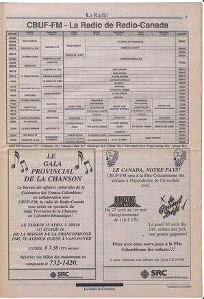 Le Soleil de Colombie, April 10, 1992, page 9
