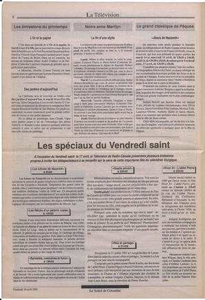 Le Soleil de Colombie, April 10, 1992, page 8