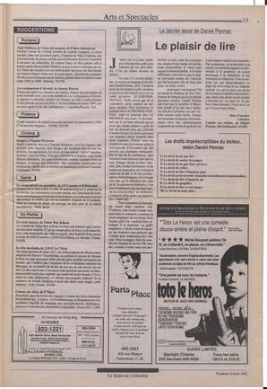 Le Soleil de Colombie, April 10, 1992, page 13