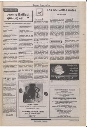 Le Soleil de Colombie, April 3, 1992, page 13