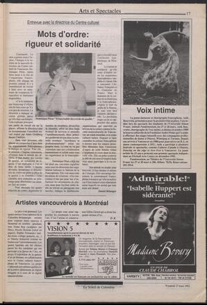 Le Soleil de Colombie, March 27, 1992, page 17