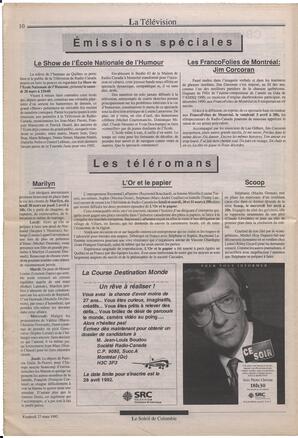 Le Soleil de Colombie, March 27, 1992, page 10
