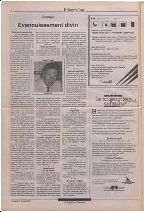 Le Soleil de Colombie, February 28, 1992, page 8