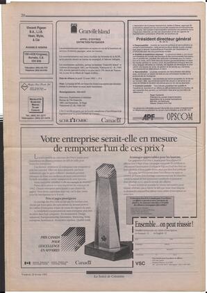 Le Soleil de Colombie, February 28, 1992, page 20