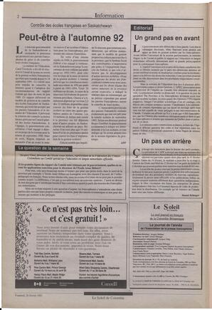 Le Soleil de Colombie, February 28, 1992, page 2