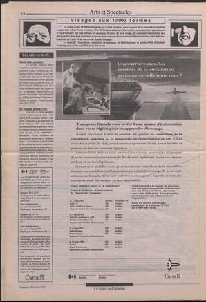 Le Soleil de Colombie, February 28, 1992, page 14
