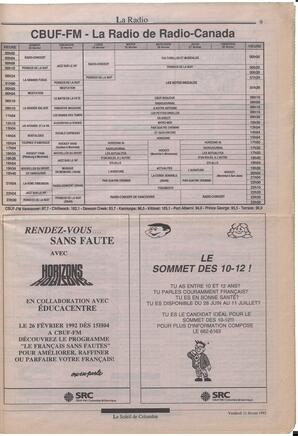 Le Soleil de Colombie, February 21, 1992, page 9