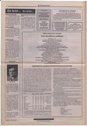 Le Soleil de Colombie, February 21, 1992, page 4