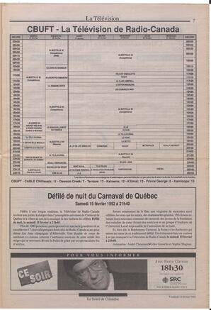 Le Soleil de Colombie, February 14, 1992, page 7
