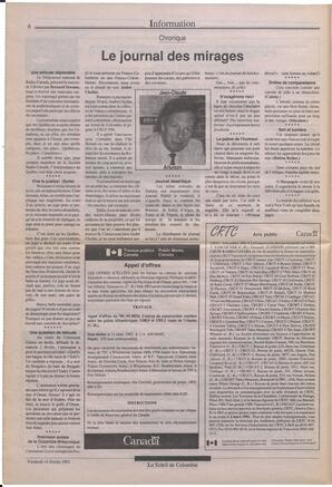 Le Soleil de Colombie, February 14, 1992, page 6