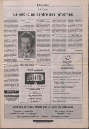 Le Soleil de Colombie, February 7, 1992, page 3