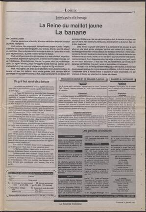 Le Soleil de Colombie, January 31, 1992, page 19