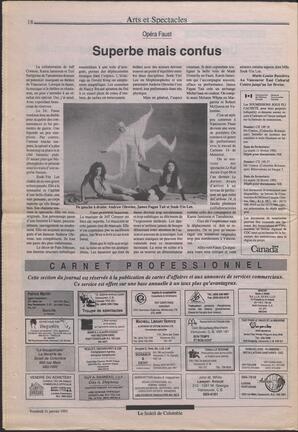 Le Soleil de Colombie, January 31, 1992, page 18