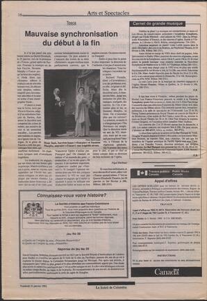 Le Soleil de Colombie, January 31, 1992, page 16
