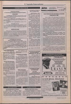 Le Soleil de Colombie, January 31, 1992, page 13