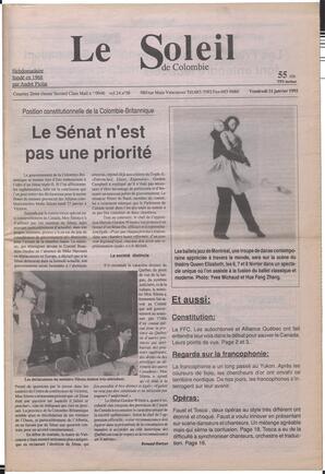 Le Soleil de Colombie, January 31, 1992, page 1
