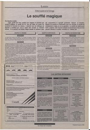 Le Soleil de Colombie, January 24, 1992, page 13