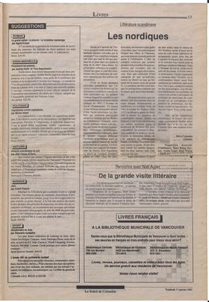 Le Soleil de Colombie, January 17, 1992, page 13