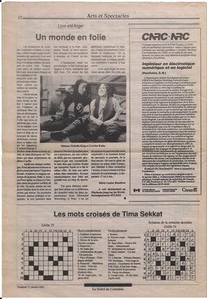 Le Soleil de Colombie, January 17, 1992, page 12