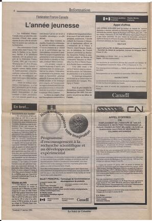 Le Soleil de Colombie, January 17, 1992, page 4