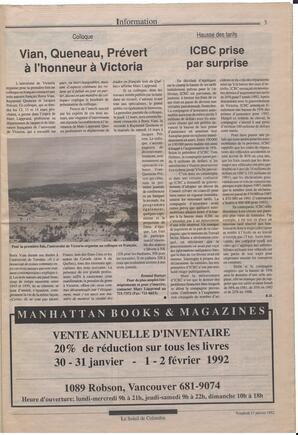 Le Soleil de Colombie, January 17, 1992, page 3