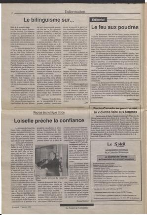 Le Soleil de Colombie, January 17, 1992, page 2