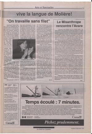 Le Soleil de Colombie, December 20, 1991, page 19