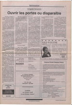 Le Soleil de Colombie, December 20, 1991, page 5