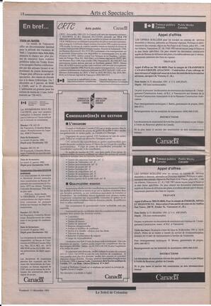 Le Soleil de Colombie, December 13, 1991, page 18