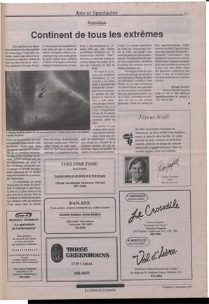 Le Soleil de Colombie, December 13, 1991, page 17