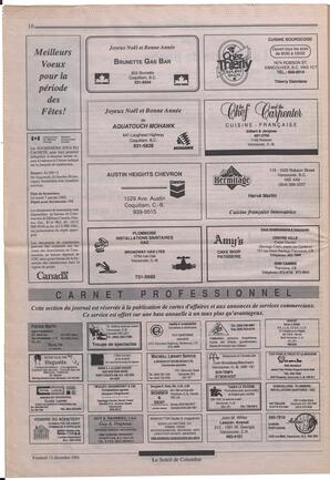 Le Soleil de Colombie, December 13, 1991, page 16