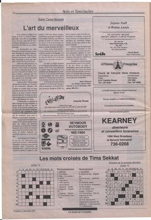 Le Soleil de Colombie, December 13, 1991, page 14