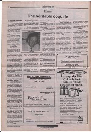 Le Soleil de Colombie, December 13, 1991, page 8