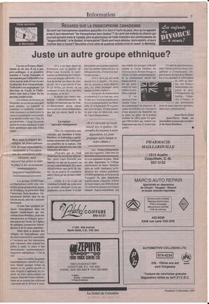 Le Soleil de Colombie, December 13, 1991, page 7