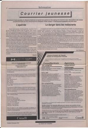 Le Soleil de Colombie, December 6, 1991, page 8
