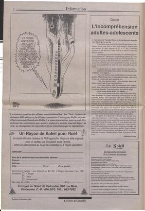Le Soleil de Colombie, December 6, 1991, page 2
