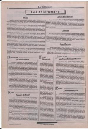 Le Soleil de Colombie, November 29, 1991, page 8