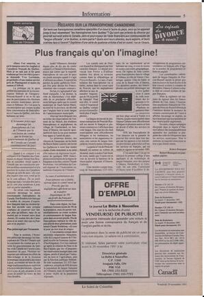 Le Soleil de Colombie, November 29, 1991, page 5