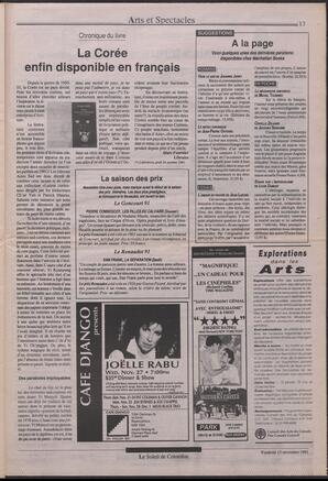 Le Soleil de Colombie, November 15, 1991, page 13