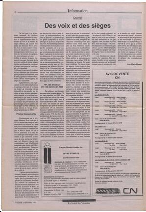 Le Soleil de Colombie, November 15, 1991, page 6