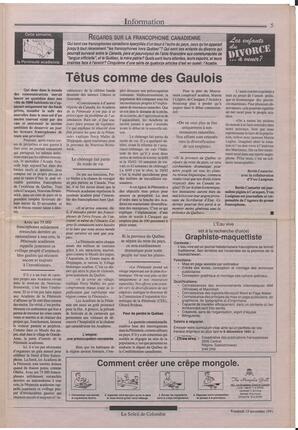 Le Soleil de Colombie, November 15, 1991, page 5