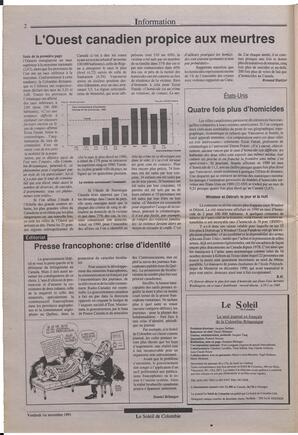 Le Soleil de Colombie, November 1, 1991, page 2