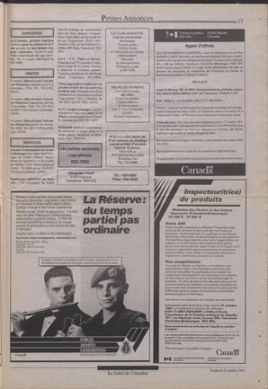 Le Soleil de Colombie, October 25, 1991, page 15