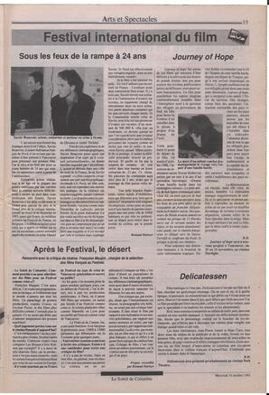 Le Soleil de Colombie, October 16, 1991, page 15