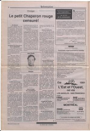 Le Soleil de Colombie, October 16, 1991, page 8